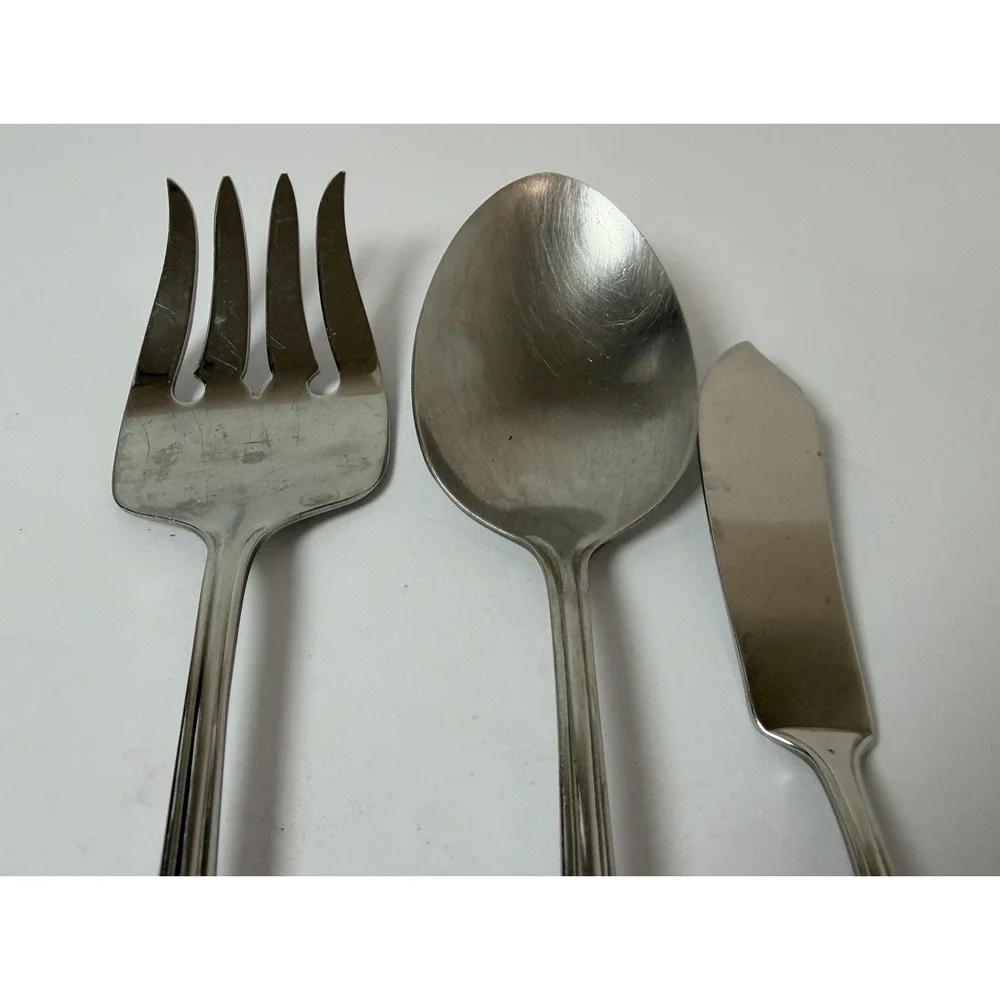 Oneida BANCROFT Serving Spoon Meat Fork Butter Knife Stainless Lot